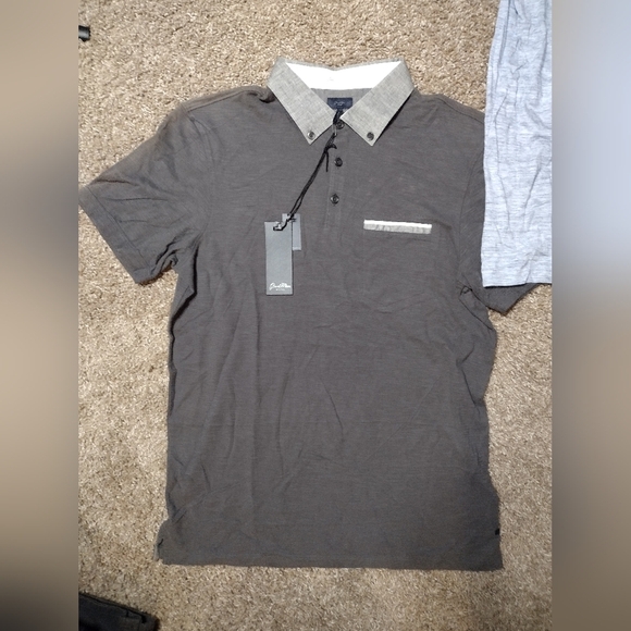 Good Man Brand Gray and Light Blue Polo Shirts NWT - Picture 3 of 7